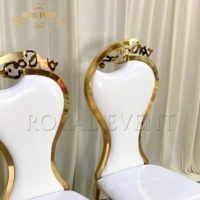 Chaises de Mariage pour Événements et Banquets, Mobilier d'Hôtel, Trône en Acier Inoxydable Doré pour les Mariés