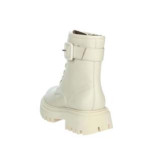 Bottes de combat pour filles, beiges, à lacets avec boucle, bottines à semelle épaisse - Product Image 2