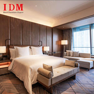 طقم أثاث غرفة نوم عصري فاخر مصمم خصيصًا من IDM، سرير خشبي لغرف الفنادق والشقق الفندقية من فئة 3 إلى 5 نجوم - Product Image 2