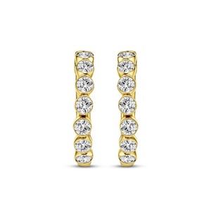 Boucles d'oreilles créoles en diamant de laboratoire taille ronde pour femme, couleur VVS VS EF, disponibles en argent sterling 925, or 10 carats, 14 carats, 18 carats - Product Image 6