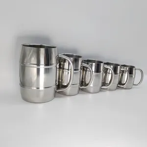 300/450/500/1000ml Beer Double Wall Stainless Steel Beer Cup Coffee Cup Stainless Steel Mug Beer Mug