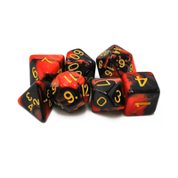 Ensemble de dés polyédriques en résine acrylique marbrée ambre orange, 7 pièces, personnalisé, directement de l'usine, respectueux de l'environnement, pour DND TTRPG