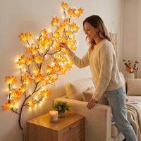 Nuevas Luces LED de Ramas de Flor de Durazno y Flor de Cerezo con Ramificaciones para Decoración Navideña de Pared