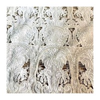 Tissu pour vêtements pour femmes Coconut Tree, tissu soluble dans l'eau 100% coton pour vêtements brodés ou robe hawaïenne, tissu en dentelle