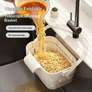 New Style Foldable Hanging Sink Filter Sink Strainer <b>Basket</b> Plastic Kitchen Auto-dump Colander Strainer <b>for</b> Food Waste - Product Image 6