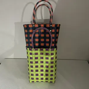 Bolsas de praia feitas à mão em pvc da moda por atacado sacos coloridos de verão em pp