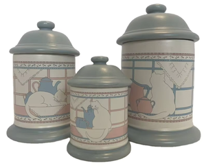 Keramik Katzen kanister Blau und Weiß Haus von <span class=keywords><strong>Loyd</strong></span> Kanister Vintage Keramik Kanister Küchen glas - Product Image 6
