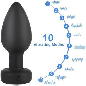 ワイヤレスリモコン付きシリコン製アナルプラグ 大人のおもちゃ 10種類の振動モード付き モールバットプラグ バイブレーター カップル向け - Product Image 2