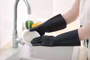 قفازات لغسيل الأطباق مطبوعة مريحة من مادة PVC من النوع الياباني ، قفازات مطاطية متينة مقاومة للماء لتنظيف المطبخ المنزلي - Product Image 3