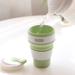 Meilleure Vente - Tasse Pliable en Silicone Réutilisable Anti-déversement avec Logo Personnalisé - Qualité Supérieure - Portable pour Eau et Café - Product Image 2