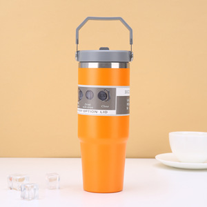 30oz Tumbler Insulated Water Bottle Stanleyyem Steel Vacuum Cup Insulated Travel <strong>Flask</strong> <strong>with</strong> Handle Leakproof Flip <strong>Straw</strong> Tumbler - Product Image 4