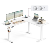 Bureau d'angle électrique en L au design moderne, réglable en hauteur, pour le gaming et le bureau, avec fonction convertible