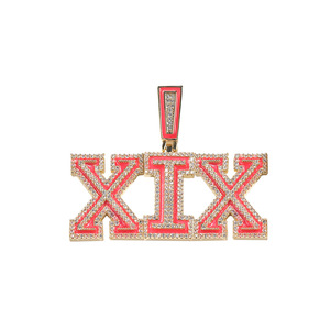 Collier personnalisé avec <span class=keywords><strong>nom</strong></span>, couleur lumineuse, style hip-hop, pendentif lettre en CZ, bijoux en laiton plaqué argent tendance, <span class=keywords><strong>pierre</strong></span> en zircon, anniversaire - Product Image 4
