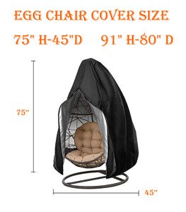Dus-tproof-funda impermeable y duradera para <span class=keywords><strong>silla</strong></span> de Patio, cubierta de <span class=keywords><strong>silla</strong></span> columpio colgante de huevo con cremallera, resistente al agua - Product Image 2