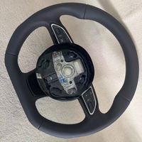 Volant de voiture en cuir pleine fleur blanc avec bande supérieure et fond plat, en stock, pour Audi S4 2010, S3 8V, A3, SQ5, A4 B9, A7, A6 C7, A3, Q5, Q7