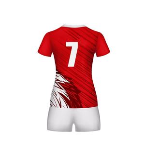 Stampa a sublimazione Logo uniformi da <span class=keywords><strong>pallavolo</strong></span> <span class=keywords><strong>pantaloncini</strong></span> e camicia da <span class=keywords><strong>pallavolo</strong></span> rossi traspiranti - Product Image 3