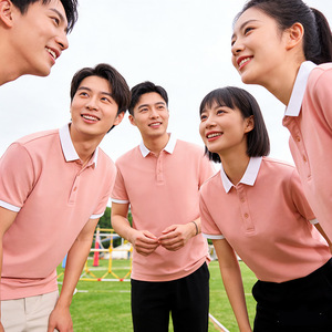 Restaurant Waiter Uniform Short Sleeve Polo Shirt Solid Color Polyester Poplin Work Clothes For Milk Tea Shop Summer Use - Product Image 3