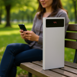 Batterie externe 20000mAh avec double port USB, en alliage d'aluminium, avec écran, chargeur de téléphone, entrée/sortie universelle 18W, batterie Li-polymère - Product Image 2