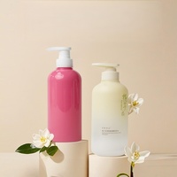 Bouteille pompe PET 500 ml à épaule inclinée pour lotion, shampoing, gel douche, sérum de soin, avec logo personnalisé, rechargeable, anti-fuite, distributeur 28 mm