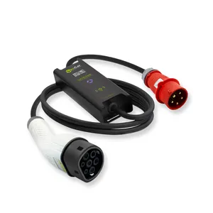 32A 22KW 3 Phase Zencar Evse Adjustable Control Type 2 Ev Charging With Red Cee Plug
