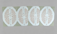 Circuit imprimé LED en aluminium sur substrat MCPCB à deux panneaux ovales personnalisés, fabricant de circuits imprimés en aluminium LED de forme spéciale OEM, fabricant de circuits imprimés OEM