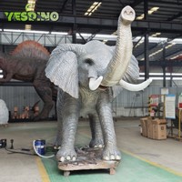 Fonction réaliste de pulvérisation d'eau de modèle de silicone d'éléphant de grandeur nature pour des centres commerciaux de parc d'attractions de musée de zoo de maison d'utilisation d'intérieur