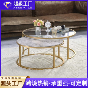 Cross-border best-selling round coffee <b>table</b>, simple home use, sofa <b>side</b> <b>table</b>, custom living room <b>glass</b> coffee <b>table</b>, light - Product Image 5