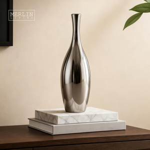 <span class=keywords><strong>Vase</strong></span> en céramique de luxe moderne Merlin Living, effet miroir argenté et doré, pour la décoration de la maison, ensemble de petits vases métalliques pour fleurs - Product Image 6
