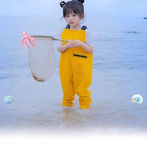 Pantalones de agua para niños, peleles impermeables de color liso con cuello redondo para la playa, ropa de pesca, lavables a máquina - Product Image 1