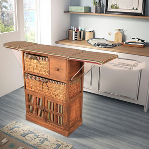 <span class=keywords><strong>Tabla</strong></span> Redonda <span class=keywords><strong>con</strong></span> cajones <span class=keywords><strong>de</strong></span> mimbre y estante para ropa - Product Image 3