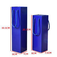 Boîte à tiroir portable de luxe bleu roi personnalisable avec doublure en éponge et corde, boîte cadeau coulissante en carton avec pelliculage mat