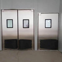 Puerta Batiente de Acero Inoxidable sin Impactos, de Doble Vía con Retorno Automático, para Restaurantes, Cocinas, Cámaras Frigoríficas, Fábricas y Supermercados