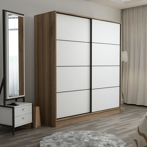 Armoire <span class=keywords><strong>180</strong></span> <span class=keywords><strong>cm</strong></span>-Marron/blanc - Product Image 4