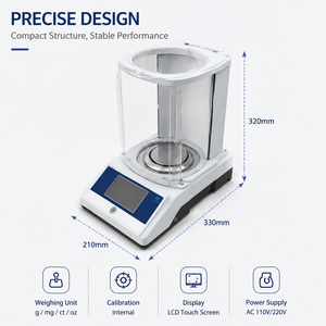 Bilancia Analitica da Laboratorio Santwell BAS-051 0.1mg/100g, Bilancia Digitale di Precisione ad Alta Accuratezza 0.0001g per Laboratori - Product Image 3