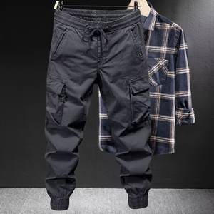 <span class=keywords><strong>Pantaloni</strong></span> <span class=keywords><strong>Cargo</strong></span> Casual da <span class=keywords><strong>Uomo</strong></span> di Tendenza in Stile Americano a Tinta Unita Modello Jogger con Chiusura a Zip a Vita Media Vestibilità Morbida in Tessuto per Primavera Autunno - Product Image 6