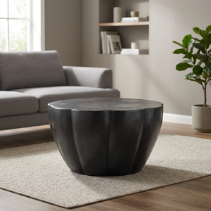 Mesa de Centro Redonda Moderna Negra, Muebles Decorativos para Sala de Estar - Product Image 5