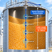 Câble de capteur de température et d'humidité multipoints en acier inoxydable avec protection IP67 pour la surveillance à distance des silos et des conteneurs à céréales