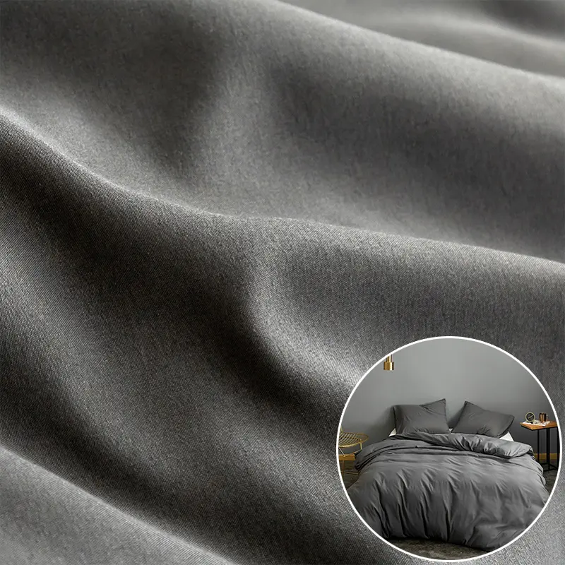 Fabricant 100% polyester tissé brossé uni couleur unie literie hometextile matériau tissu pour la fabrication d'un ensemble de draps de lit