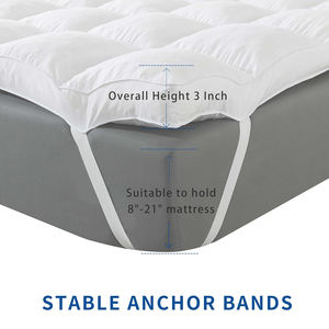 <span class=keywords><strong>Surmatelas</strong></span> de literie ferme extra épais de 2 "sur-matelas matelassé en microfibre douce et moelleuse avec sangles d'angle élastiques - Product Image 4