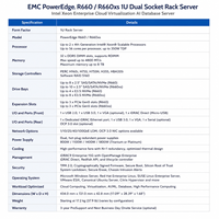 Servidor en Rack Dell EMC PowerEdge R660 R660xs 1U de Doble Socket, Intel Xeon, para Virtualización en la Nube, IA y Bases de Datos Empresariales