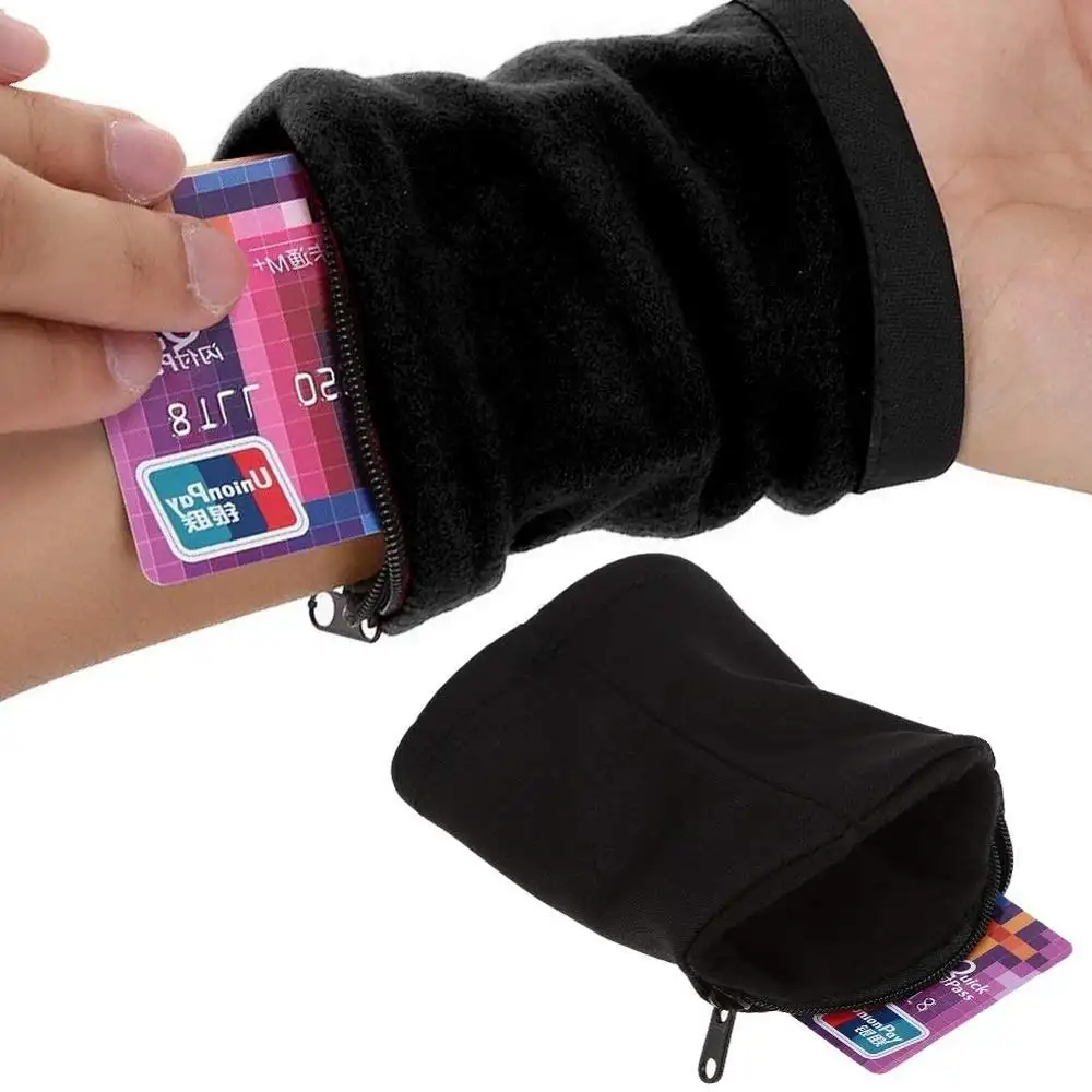 다기능 손목 밴드 지갑 실행 폴리 에스터 손목 땀 밴드 손목 지갑 실행