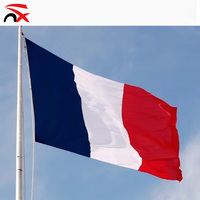 Haute qualité 3x5 pieds France drapeau couleur vive et décoloration toile en-tête et Double couture drapeaux nationaux français Polyester