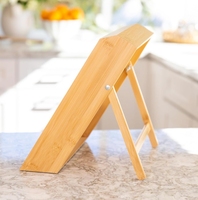 Étagère à épices multifonctionnelle pliable en bambou moderne à 3 niveaux avec design antidérapant pour comptoirs, armoires et tiroirs