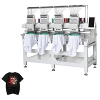 Haute vitesse stable professionnel multi aiguille serviette plate vêtements t-shirt casquette chapeau machine à coudre machine à broder 4 tête