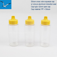 Tutup Botol Plastik PP 38mm 42mm Anti Bocor Anti Tumpah dengan Katup Silikon, Kemasan Industri untuk Saus Ketchup, Selai, Madu, dan Lainnya