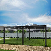 Pergola en aluminium LED résistante aux intempéries avec ajustement automatique des lames, intégration Smart Home, ombrage extérieur