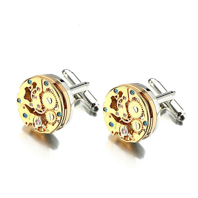 Men's Mechanical Steampunk Gear Brass Cufflinks for Women Wedding Engagement Party Copper/Stainless Steel Fashion Jewelry