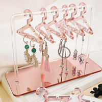 Support acrylique pour boucles d'oreilles avec mini cintres bijoux présentoir clous d'oreille organisateur stockage pour femmes fille