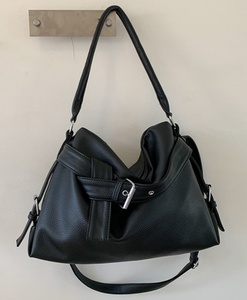 Pochette vintage en cuir PU imperméable pour femme, grande capacité, deux sangles, fermeture éclair, sac à main portable - Product Image 1