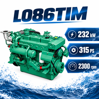 Moteur diesel marin Doosaan L086TIM 232 kW 315 CV, moteur turbocompressé de moyenne puissance pour systèmes de propulsion de bateaux de pêche, yachts et navires